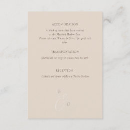 Elegant Minimal Desert taupe information Details Enclosure Card