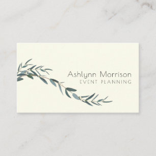 Elegant Minimal Eucalyptus Botanical on Ivory Business Card