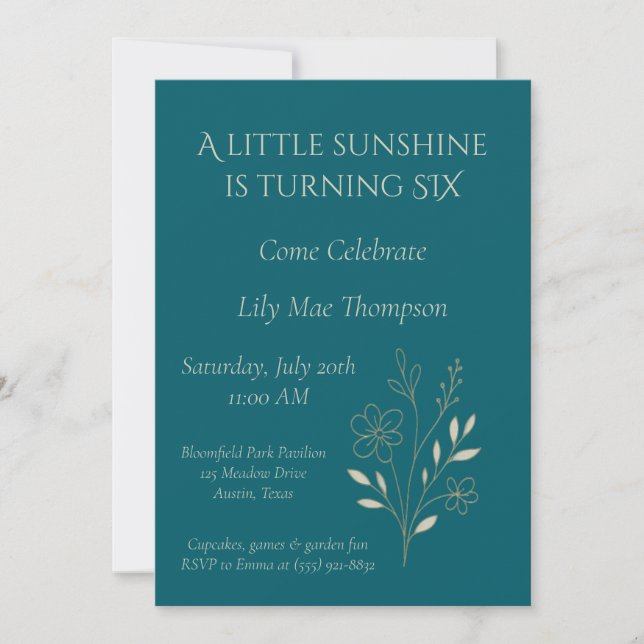 Elegant Minimal Floral Invitation (Front)