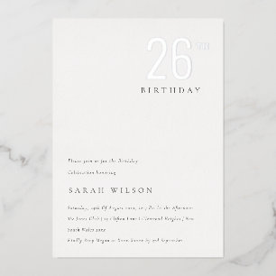 Elegant Minimal Foil Silver Any Age Birthday