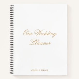 Elegant Minimal Formal Script Our Wedding Planner Notebook