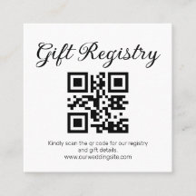 elegant minimal gift registry qr code wedding