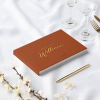 Elegant Minimal Gold Foil Terracotta Wedding