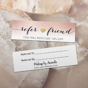 Elegant Minimal Gold Heart Rose Gold Referral