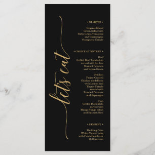 Elegant Minimal Gold Wedding Bridal Shower Menu