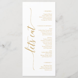 Elegant Minimal Gold Wedding Bridal Shower Menu