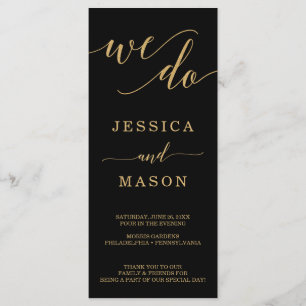 Elegant Minimal Gold Wedding Programs - We Do Programme