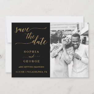 Elegant Minimal Gold Wedding Save The Date Invitat Invitation