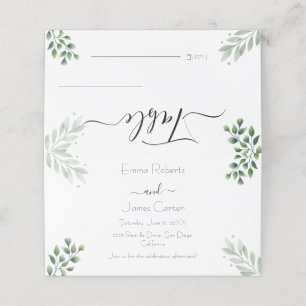 Elegant Minimal Greenery Wedding Place Cards