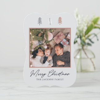 Elegant Minimal Grey Christmas Greeting Card