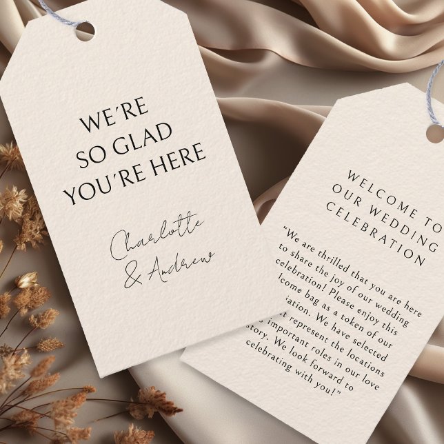 Elegant, minimal, handwriting, beige Gift Tag (Creator Uploaded)