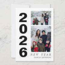 Elegant Minimal Happy New Year Family 2 Photo