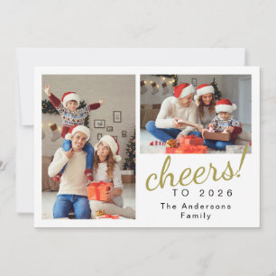 Elegant Minimal Happy New Year Family Photo Holiday Card
