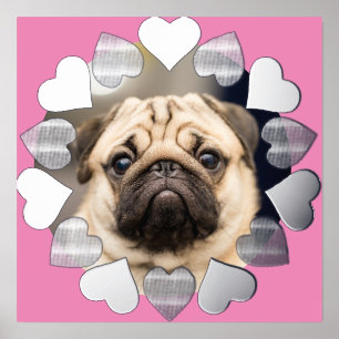 Elegant minimal heart photo foil prints