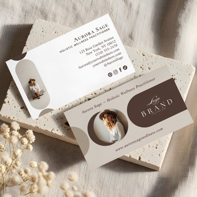 Elegant Minimal Holistic Celestial Moon Photo Luxe Business Card (Elegant Minimal Holistic Celestial Moon Photo Luxe Business Card)