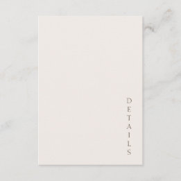 Elegant Minimal Ivory Cocoa information Details Enclosure Card
