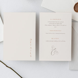 Elegant Minimal Ivory Copper  information Details Enclosure Card