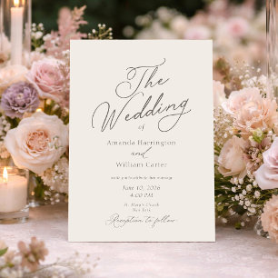Elegant Minimal Ivory Wedding Invitation