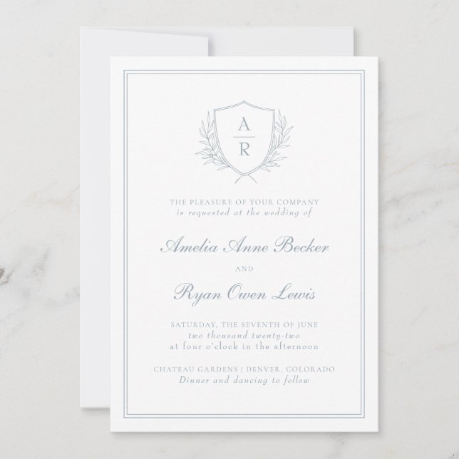 Elegant Minimal Leaves Wedding Invitation (Front)