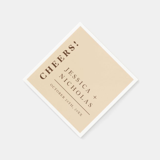 Elegant Minimal Light Beige Modern Wedding Napkin (Corner)