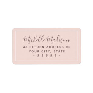 Elegant minimal light blush pink return address label
