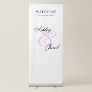 Elegant Minimal Light Purple Custom Name Wedding Retractable Banner