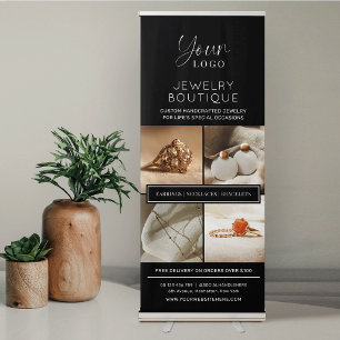 Elegant Minimal Logo Jewellery Boutique Photo Prom Retractable Banner