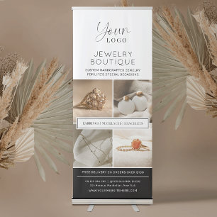 Elegant Minimal Logo Jewellery Boutique Photo Prom Retractable Banner