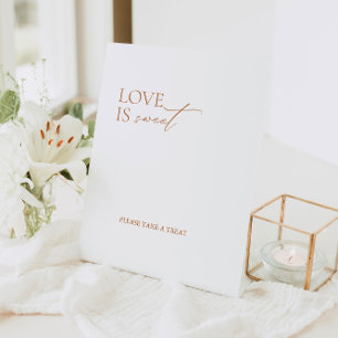 Elegant Minimal Love is Sweet Wedding Pedestal Sign