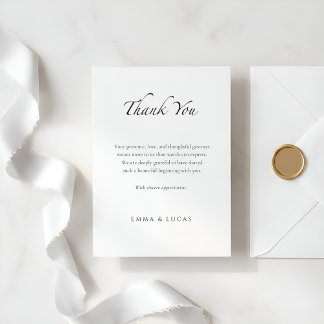 Elegant Minimal | Luxury  Black & White Thank You Card