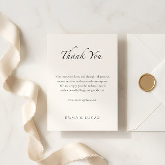 Elegant Minimal | Luxury  Black & White Thank You Card