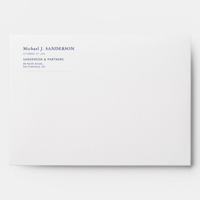 Elegant minimal luxury legal firm attorney at law envelope (Front)