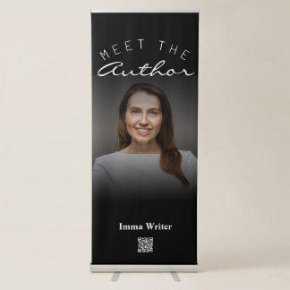 Elegant Minimal Meet The Author Book Signing QR Retractable Banner