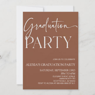 Elegant Minimal Minimalist Editable Graduation  Invitation