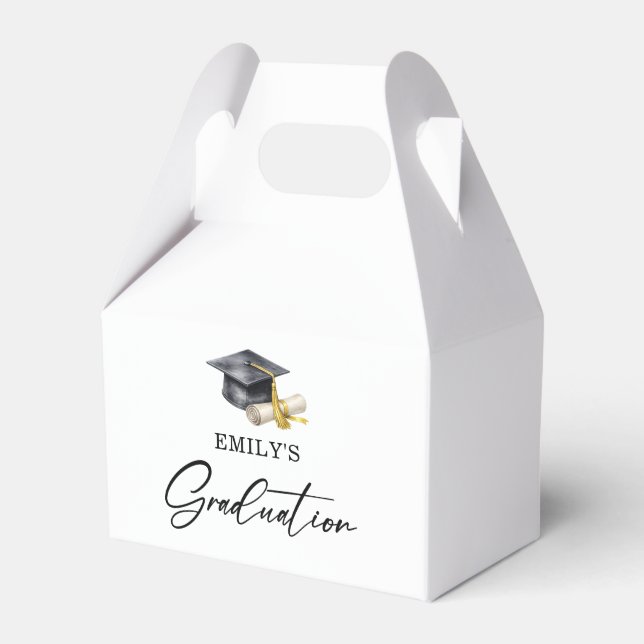 Elegant Minimal Minimalist Graduation Favour Box (Front Side)