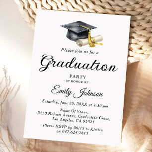 Elegant Minimal Minimalist Graduation Invitation