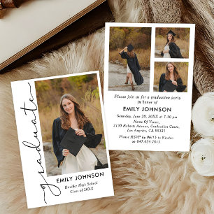 Elegant Minimal Minimalist Graduation Invitation