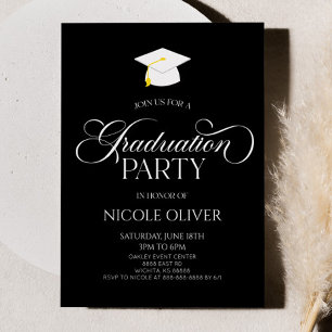 Elegant Minimal Minimalist Graduation Invitation