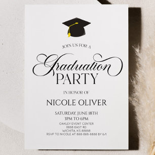Elegant Minimal Minimalist Graduation Invitation