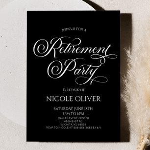 Elegant Minimal Minimalist Retirement Party Invitation