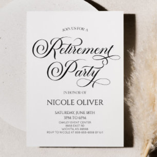 Elegant Minimal Minimalist Retirement Party Invitation