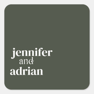 Elegant Minimal Modern Wedding Envelope Square Sti Sticker