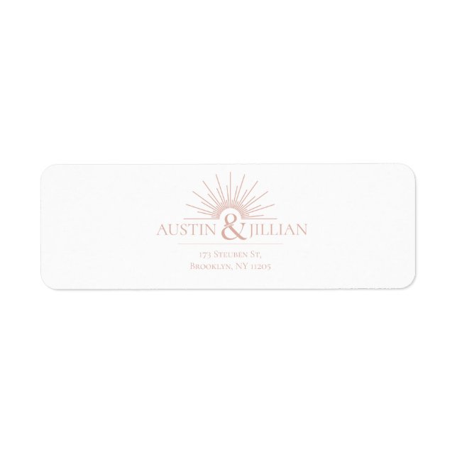 Elegant Minimal Modern Wedding Return Label (Front)