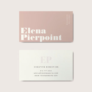 Elegant Minimal Monogram Blush Ivory Professional Business Card