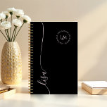Elegant Minimal Monogram Initials Script Name Planner<br><div class="desc">Sleek, sophisticated, and uniquely yours—our Elegant Minimal Monogram Initials Script Name Personalised Planner brings together luxury and functionality. This beautifully designed planner features a clean, minimal aesthetic that ensures your day-to-day planning is as stylish as efficient. Whether you're staying organised at work, jotting down personal goals, or keeping track of...</div>