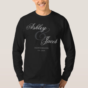 Elegant Minimal Mr and Mrs. Wedding T-Shirt