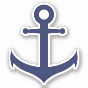 Elegant minimal navy blue anchor