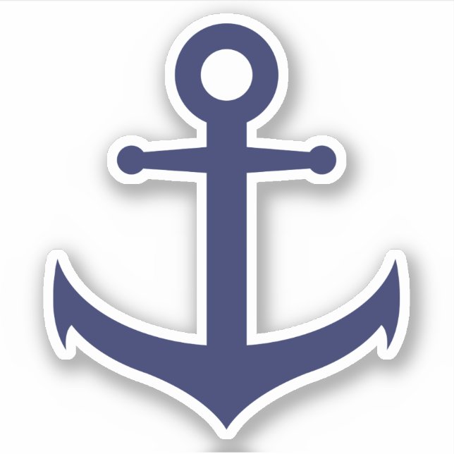 Elegant minimal navy blue anchor (Front)
