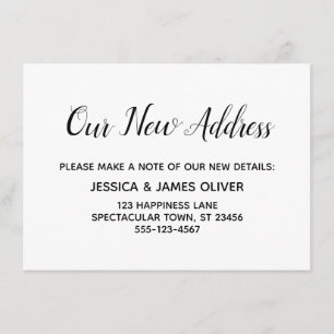 Elegant, Minimal "Our New Address" Insert Cards
