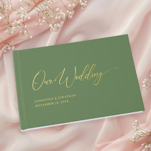 Elegant Minimal Our Wedding Gold Foil Guest Book